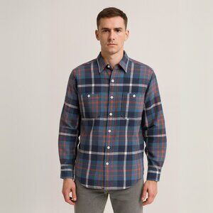 J.Crew Plaid Flannel Shirt Blue/Red Check, Size Large